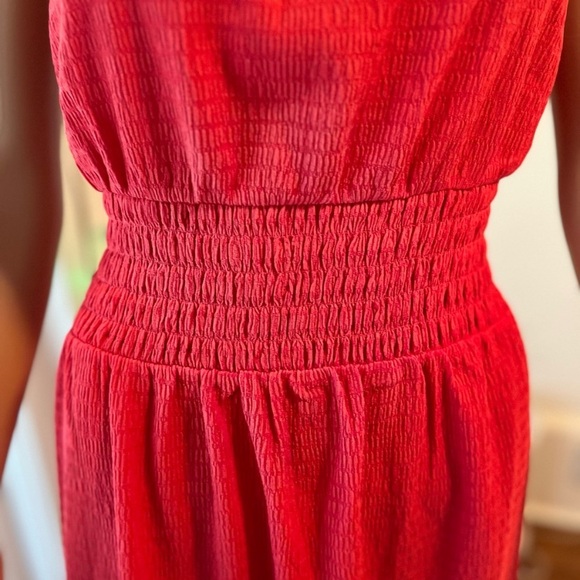 Michael Kors Smocked Square Neck Cami Dress Red Geranium‎ Size PM Stitch Fix NWT - Picture 6 of 15